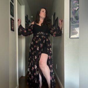 Floral off shoulder dress